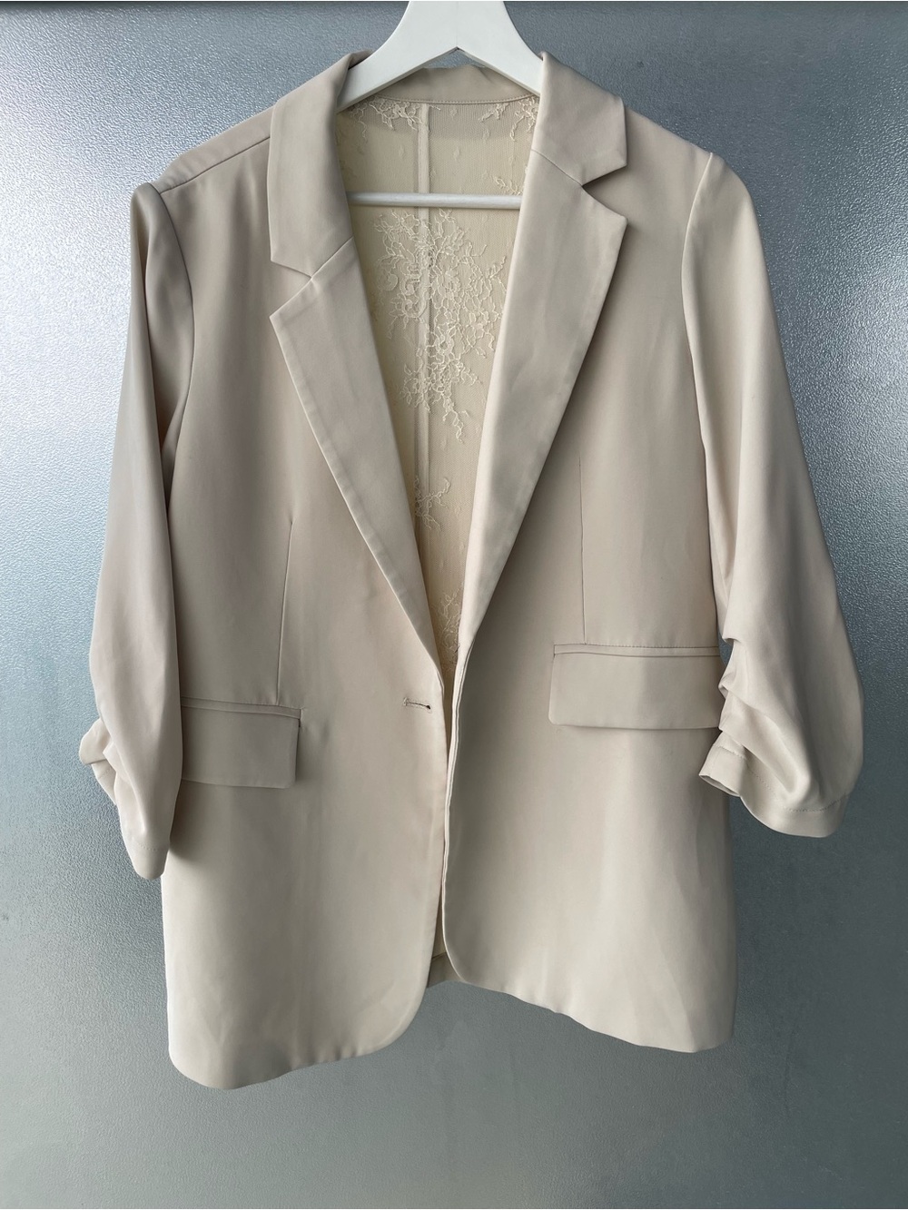 Classic Cream Blazer Jacket - Women's Tailored Coat